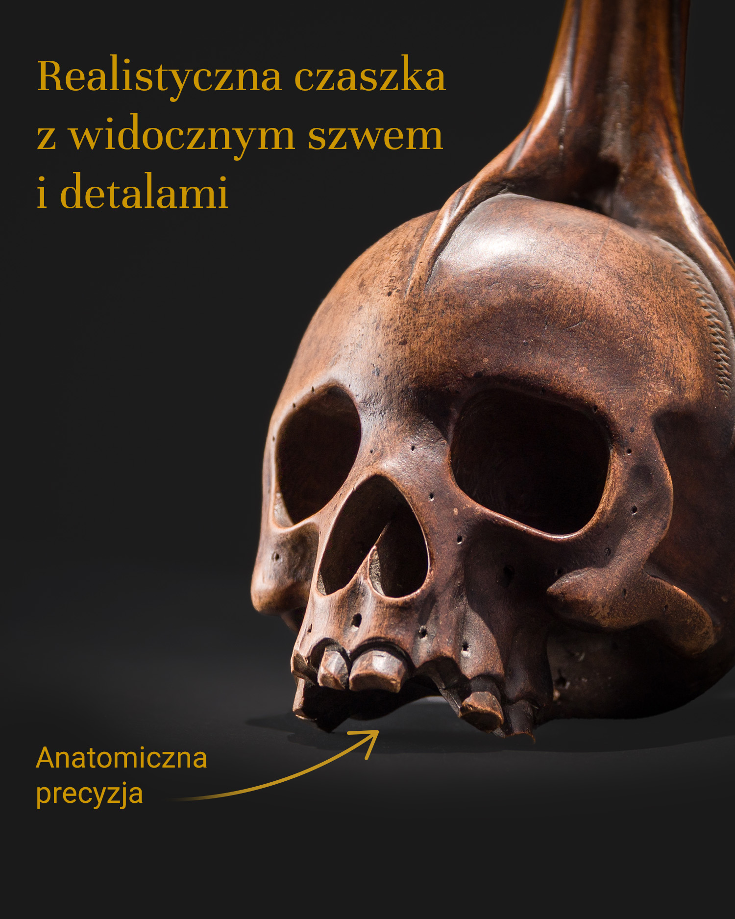 1 Drewniana czaszka, rzeźba rytualna, XVIII–XIX wiek