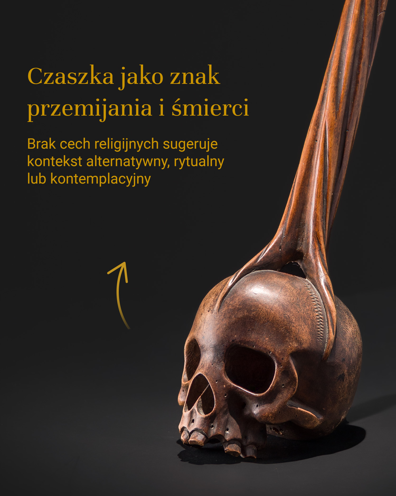3 Drewniana czaszka, rzeźba rytualna, XVIII–XIX wiek