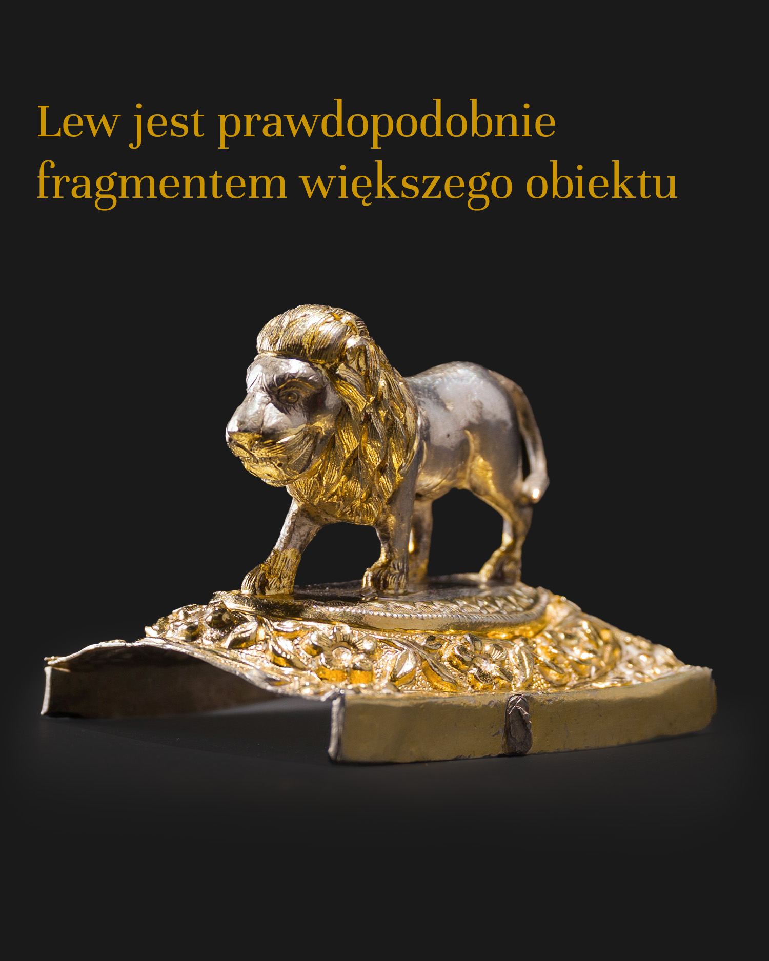 4 Baroque lion figurine, silver gilt, 17th-18th century