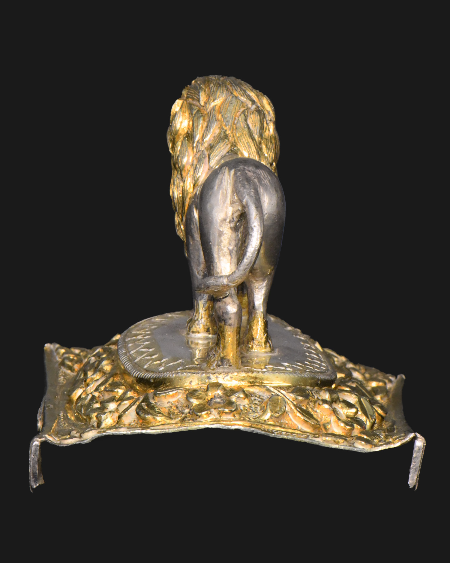 5 Baroque lion figurine, silver gilt, 17th-18th century
