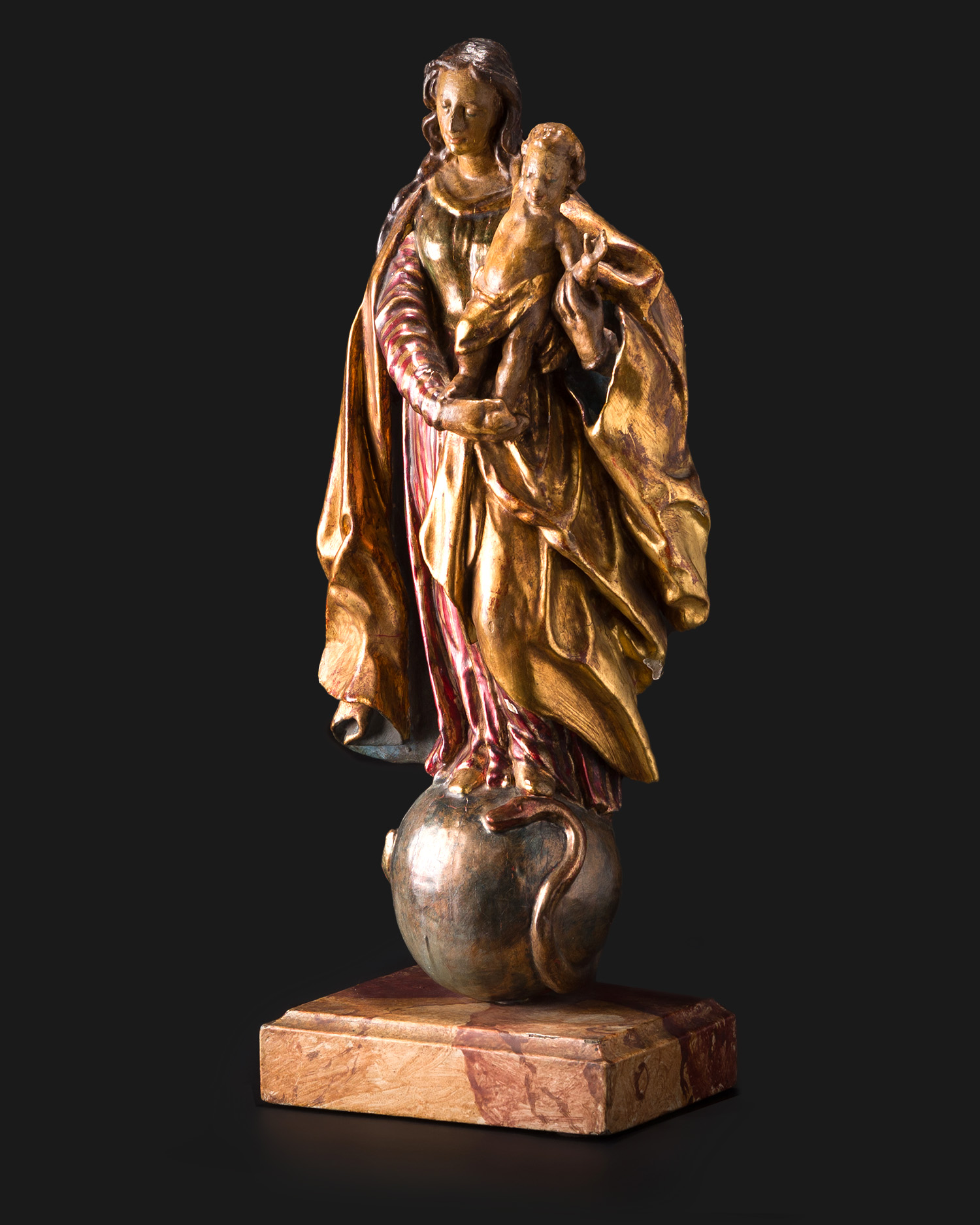 5 Baroque Sculpture Immaculate Madonna with Child, 18th:19th Century