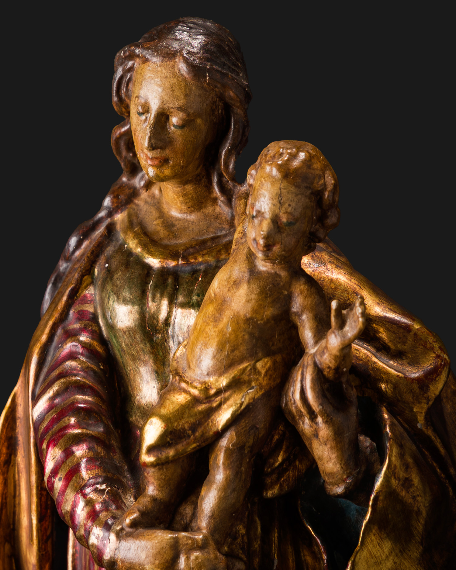 7 Baroque Sculpture Immaculate Madonna with Child, 18th:19th Century