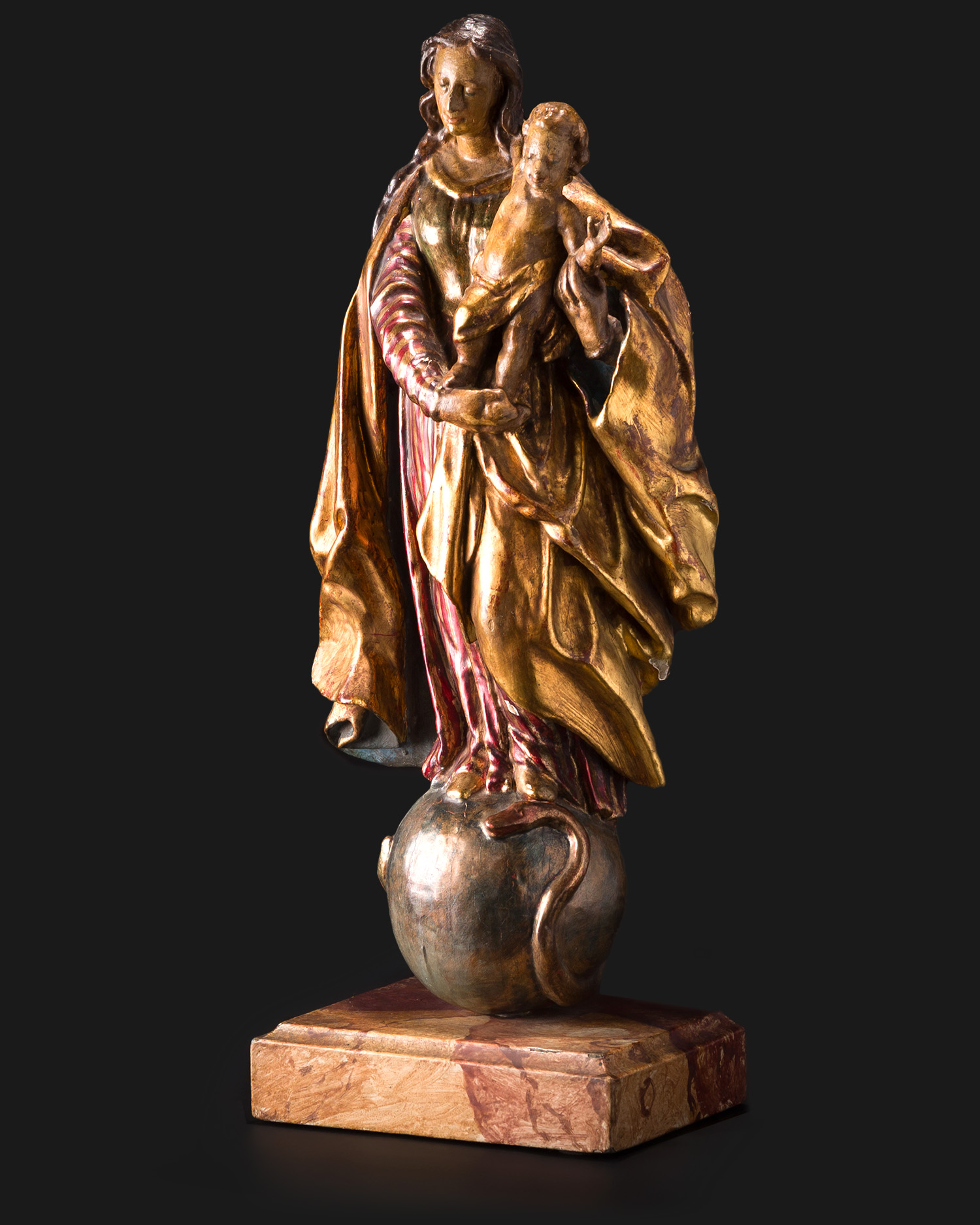 HI Baroque Sculpture Immaculate Madonna with Child, 18th:19th